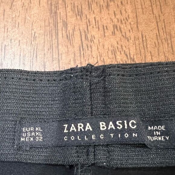 Zara Black leggings with Silver metal studs down sides. Ponte stretchy. Size XL - Picture 4 of 6